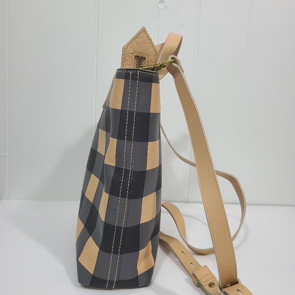 Madewell Zip Top Transport Crossbody Tote Bag Gingham Buffalo Check Plaid NWT - Picture 6 of 10